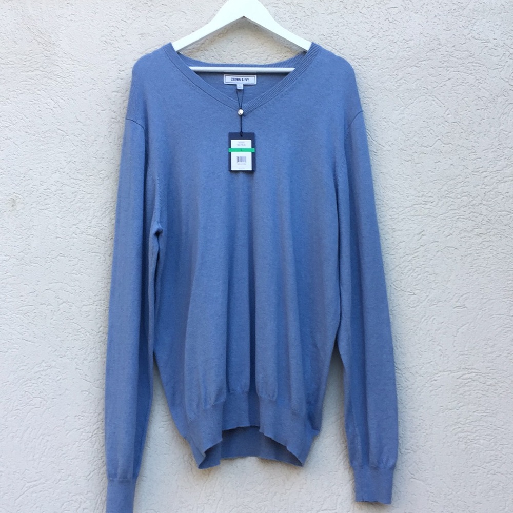 Crown and Ivy light blue v neck sweater